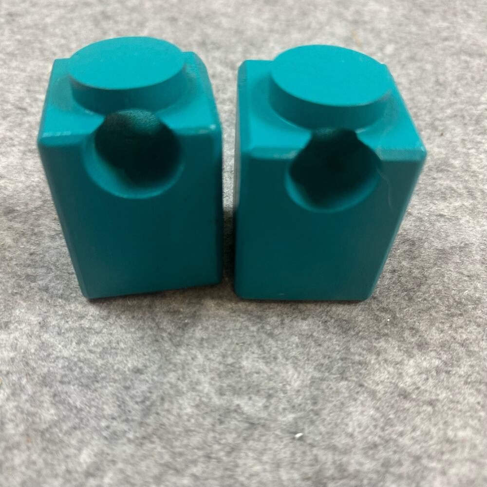 Hape Quadrilla Marble Run Replacement Pieces 2 Teal Tower Blocks Chute Parts